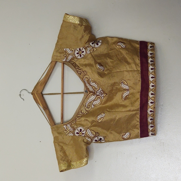 Indian Choli Crop Top Embroidered  Embellished Handmade sz Small - Picture 4 of 17